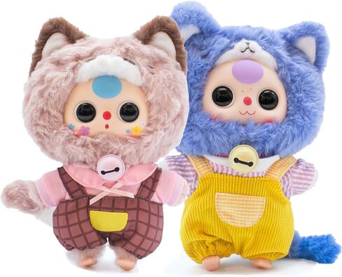 Baby Three Kitten Wardrobe Plush Blind Box Figures, Random Design Action Figures Collectible Toys Home Decorations (1PC BlindBox) in Saudi Arabia