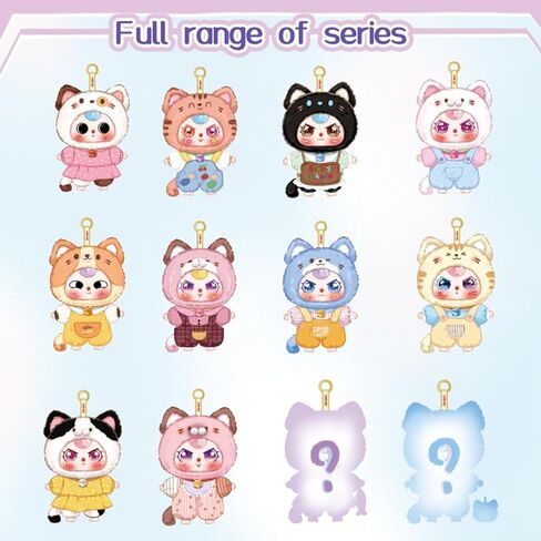 Baby Three Kitten Wardrobe Plush Blind Box Figures, Random Design Action Figures Collectible Toys Home Decorations (1PC BlindBox) in Saudi Arabia