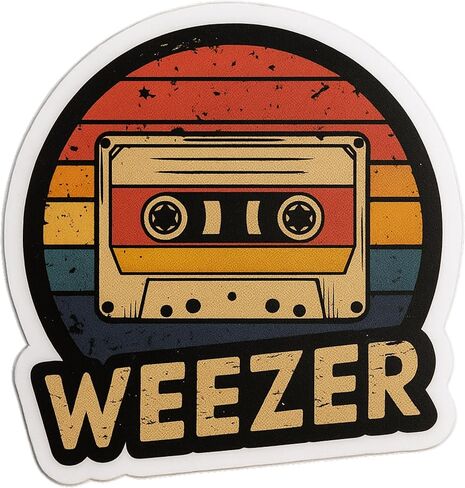 ملصق Weezer - ملصق فينيل جمالي - ملصق لاصق مقاوم للماء للكمبيوتر المحمول، زجاجة مياه، سيارة، مجلة، سجل القصاصات، الهاتف - ملصق متين 4 بوصات للمراهقين والبالغين والأطفال in Kuwait