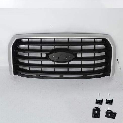 MIC Front Grille Grill Assembly Compatible with 2015-2017 F-150 F150 (Ingot Silver Trim) in Saudi Arabia