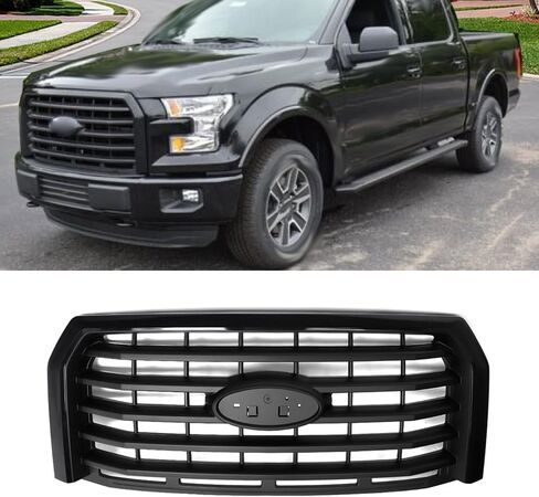 MIC Front Grille Grill Assembly Compatible with 2015-2017 F-150 F150 (Ingot Silver Trim) in Saudi Arabia