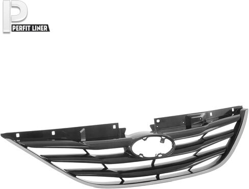 Perfit Liner Front Grille Grill Chrome Molding With Black Shell Insert Compatible With 2011-2013 HYUNDAI Sonata Fits HY1200154 863503S000 in Saudi Arabia
