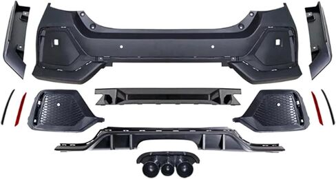 Type R Style Rear Bumper Cover Set,Compatible with 2016-2021 Honda Civic Sedan,Primed with Sensor Holes in Saudi Arabia