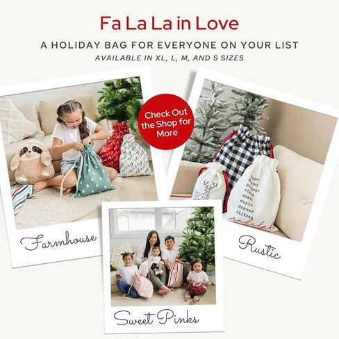 Gather & Knot Drawstring Christmas Gift Bags | 22" Extra Large | Premium Canvas | Reusable Fabric Wrap for Holidays | Mix & Match | Red Merry Christmas in Saudi Arabia