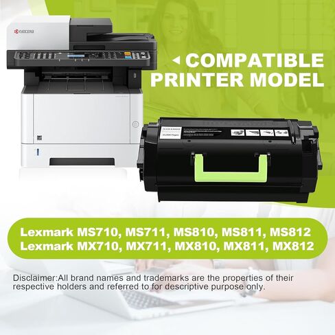 خرطوشة حبر Lexmark 52D1H00 مُعاد تصنيعها لطابعة Lexmark MS810، MS811، MS710، MS711، MS812، MX710، MX711، MX810، MX811، MX812 (25000 إنتاجية عالية جدًا، عبوة واحدة سوداء) in Kuwait