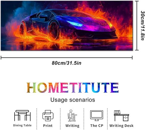لوحة ماوس XL مقاس 31.5 × 11.8 بوصة حصيرة مكتب سيارة رياضية ملتهبة كبيرة ممتدة لوحة مفاتيح حصيرة ألعاب ماوس كمبيوتر غير قابلة للانزلاق ملحقات مكتب مقاومة للماء لإعداد ألعاب المكتب in Kuwait