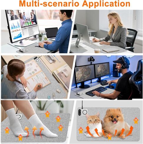 Heated Desk Pad with 3-in-1 Charging (15W Wireless + Type-C + USB-A), Large 31.5" x 13" Waterproof Keyboard Mat, 10-Second Fast Heating, Auto-Stop 2–6H, for Office & Home in Kuwait