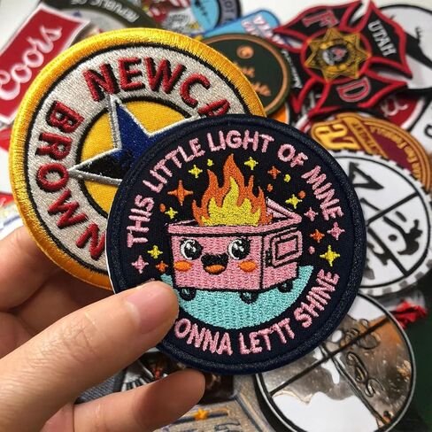 This Little Light of Mine I'm Gonna Let It Shine Patch 3 Inches Sew On, Iron On Funny Dumpster Fire Embroidered Patches for Backpack, Jacket, Hat, Jeans DIY Uniform Gift for Men Women Kid Size 3 Inch in Saudi Arabia