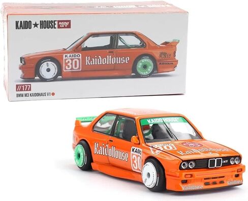 Diecast Model Car Compatible with Kaido House x Mini GT 1:64 BMW M3 KAIDOHAUS V1 Orange Limited Edition KHMG177 in Saudi Arabia