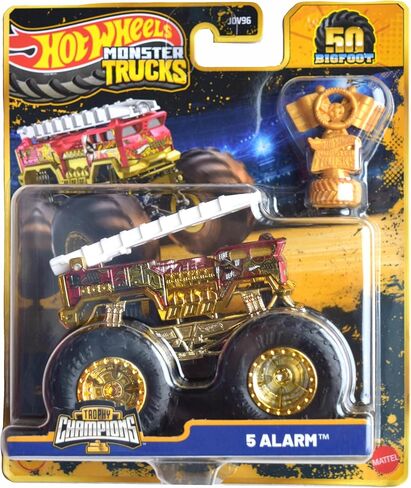 Hot Wheels Monster Trucks 5 Alarm, Trophy Champions 50th Years Bigfoot Series 1:64 Scale die cast in Saudi Arabia