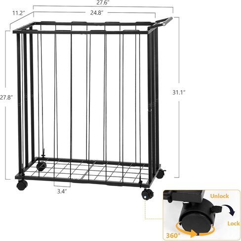 Columnar Vertical Ball Storage Racks with Wheels-NEW Durable 58x13'' Rolling Basketball Holder Wall Mount for Soccer, Volleyball, Space-Saving Garage Sports Ball Rack Organizer for Home,Gym & Outdoors in Saudi Arabia