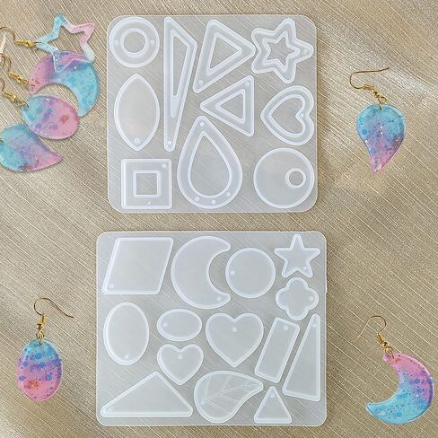 2PCS Silicone Earring Moulds Keychain Epoxy Pendant Resin Molds for Jewelry Casting Making Crafts in Saudi Arabia