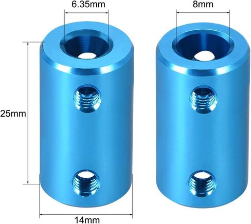 uxcell 5mm to 6mm Bore Rigid Coupling Set Screw L25XD14 Aluminum Alloy,Shaft Coupler Connector,Motor Accessories,Blue in Saudi Arabia