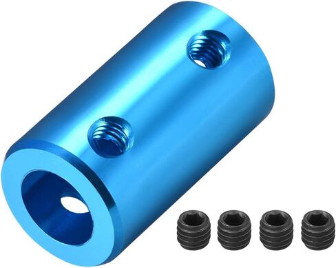 uxcell 5mm to 6mm Bore Rigid Coupling Set Screw L25XD14 Aluminum Alloy,Shaft Coupler Connector,Motor Accessories,Blue in Saudi Arabia