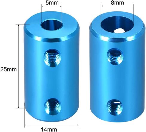 uxcell 5mm to 6mm Bore Rigid Coupling Set Screw L25XD14 Aluminum Alloy,Shaft Coupler Connector,Motor Accessories,Blue in Saudi Arabia