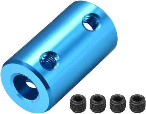 uxcell 5mm to 6mm Bore Rigid Coupling Set Screw L25XD14 Aluminum Alloy,Shaft Coupler Connector,Motor Accessories,Blue in Saudi Arabia