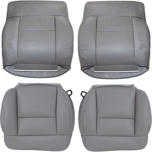 NLQR Front Driver and Passenger Sides Bottom & Back Replacement Microfiber Leather Seat Covers Compatible with Ford F150 Lariat 2004 2005 2006 2007 2008#QB Medium Flint Gray in Saudi Arabia