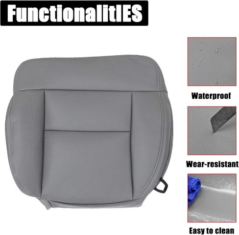 NLQR Front Driver and Passenger Sides Bottom & Back Replacement Microfiber Leather Seat Covers Compatible with Ford F150 Lariat 2004 2005 2006 2007 2008#QB Medium Flint Gray in Saudi Arabia