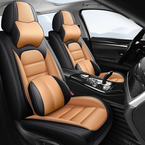 Seat Covers for Volvo XC60 Recharge Plug-in Hybrid 2022-2025,Full Set Leather Car Seat Covers,Waterproof Seat Protectors Auto Seat Covers,Nonslip Interior Cover Seats for Cars(Black Coffee) in Saudi Arabia