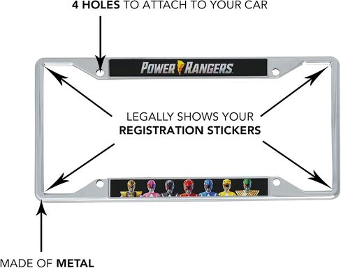 Desert Cactus Power Rangers License Plate Frame Metal Car Tag Holder for Front or Back of Car Officially Licensed (Style 1) in Saudi Arabia