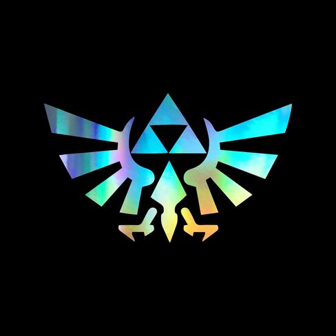 Zelda Inspired Wings Silhouette Sticker Vinyl Decal Notebook Car Window Laptop 5" x 3" (Holographic) in Saudi Arabia