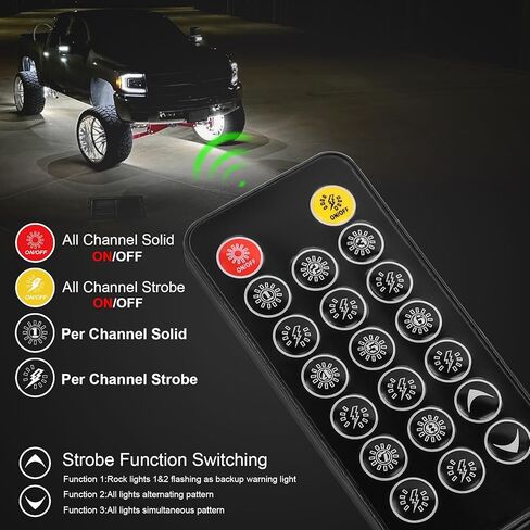 مفتاح أضواء الصخور، 8 عصابة ON-Off RF عن بعد ستروب مفتاح الإضاءة للتحكم للشاحنات Jeep UTV ATV Cars in Saudi Arabia