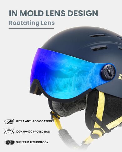 خوذة التزلج على الجليد OutdoorMaster مع نظارات تزلج، وخوذة تزلج ومجموعة نظارات واقية 2 في 1 قابلة للفصل، ورغوة EPS واقية و14 فتحة تبريد - خوذات ثلج للرجال والنساء والشباب in Saudi Arabia