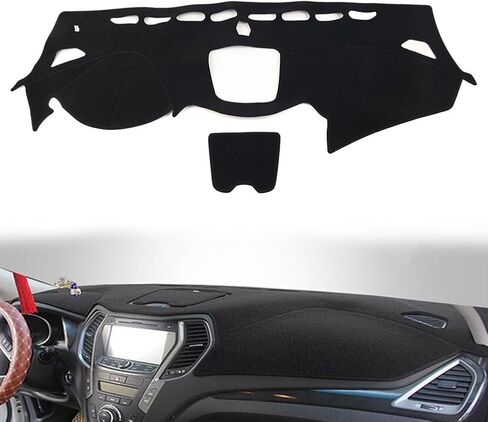 Lirun Dashboard Cover dashboard Silicone Non-Slip Sun Shade for Hyundai Santa Fe Sport 2013-2018,BLACK LHD in Saudi Arabia