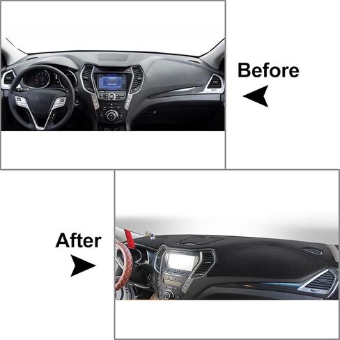 Lirun Dashboard Cover dashboard Silicone Non-Slip Sun Shade for Hyundai Santa Fe Sport 2013-2018,BLACK LHD in Saudi Arabia
