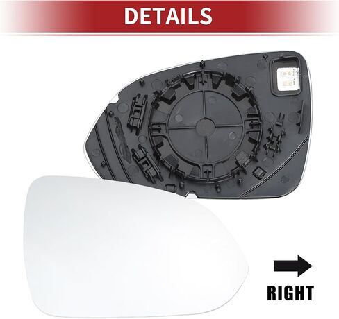 ACROPIX Car Right Passenger Side Heated Mirror Glass for Kia Rio 2018-2022 with Backing Plate No.87621H9020 - Pack of 1 in Saudi Arabia