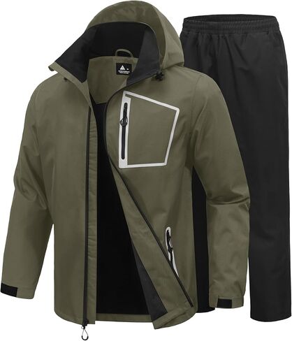 SWISSWELL Men's Rain Suit Golf Rain Gear for Men Waterproof Work Heavy Duty Rain Jacket and Pants in Kuwait