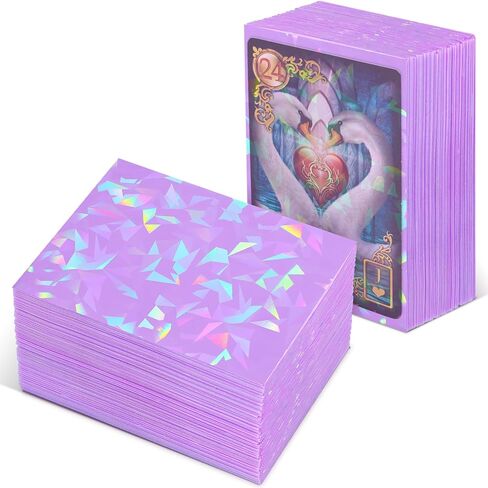 200 Pcs Holographic Card Sleeves Laser Flashing Black Trading Card Sleeves Matte Kpop Card Protector Sleeves Fit for Game Card, Photo, Sports Cards 2.6 x 3.6 Inches in Kuwait