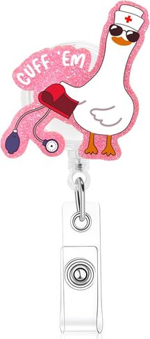 Pink Bow Nurse Badge Reel, Cute Badge Holder with Retractable Alligator Clip,Gifts for Nursing Student RN LPN CNA MA Medical Worker Teacher Doctor ID Name Badge in Saudi Arabia