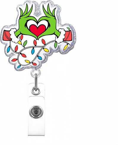 Holiday Merry Christmas Badge Reel Clips, Santa Claus and Holiday Vibes Design Retractable ID Card Holder in Kuwait