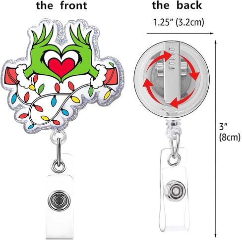 Holiday Merry Christmas Badge Reel Clips, Santa Claus and Holiday Vibes Design Retractable ID Card Holder in Kuwait