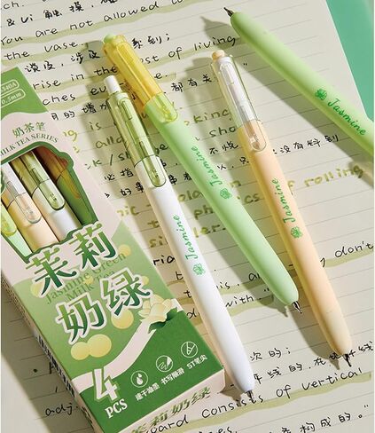 4 Pcs Cute Gel Pens Retractable Pens Kawaii Purple Gel Ink Pen 0.5mm Black Ink Writing Pen for Girls Women Boys Men Office School Supplies (Purple Taro) in Saudi Arabia
