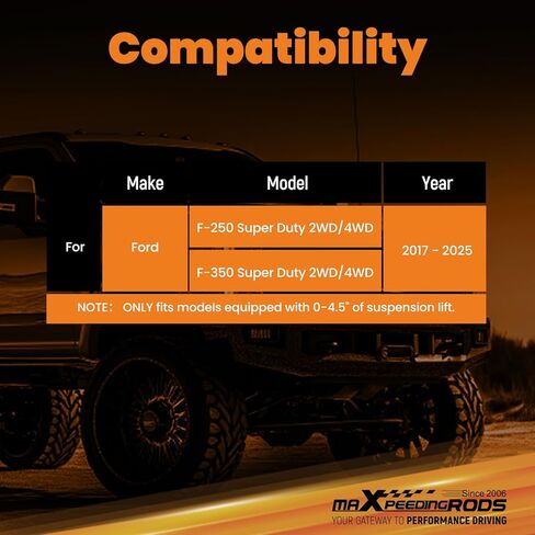maXpeedingrods 0-4.5" Rear Shocks for Ford F-250 F-350 2017-2025 Super Duty, G1 Version in Saudi Arabia