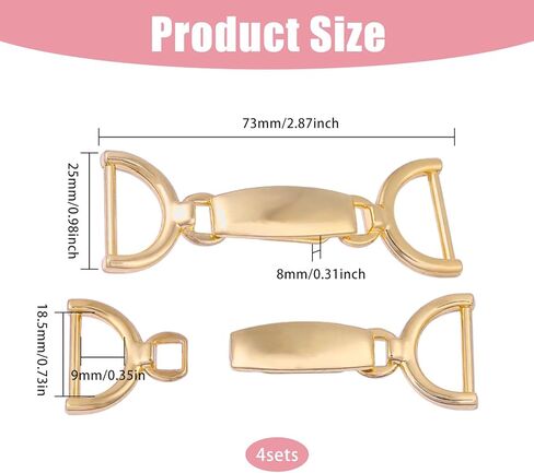 CHGCRAFT 4 Set Decorative Metal Clasp Buckle Alloy Closure Clasps Fasteners Sew On Toggles for Jacket Wrap Shawl Accessories DIY Clothes Accessories, Gold, 2.87×0.98 inch in Saudi Arabia
