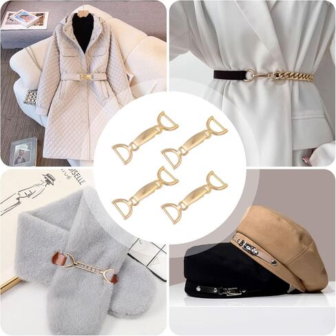 CHGCRAFT 4 Set Decorative Metal Clasp Buckle Alloy Closure Clasps Fasteners Sew On Toggles for Jacket Wrap Shawl Accessories DIY Clothes Accessories, Gold, 2.87×0.98 inch in Saudi Arabia