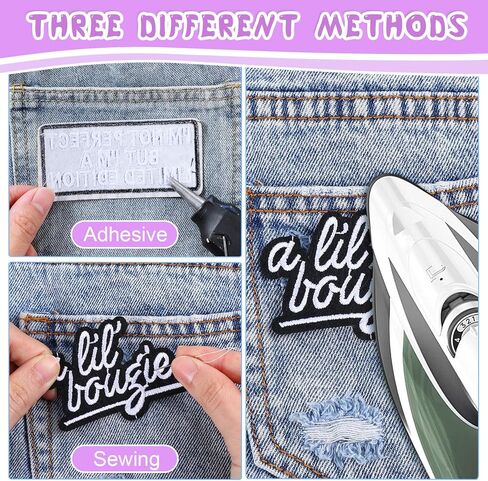 10Pcs A Lil' Bougie Iron on Patches, I'm Not Perfect But I'm A Limited Edition Embroidered Patches, Funny Black and White Letter Sew on Patch for Clothes Jeans Bags Hat Patch for Men Women in Saudi Arabia