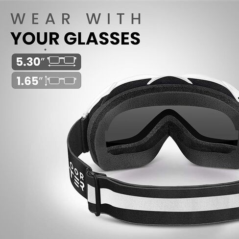 OutdoorMaster OTG Ski Goggles - Over Glasses Ski/Snowboard Goggles for Men, Women & Youth - 100% UV Protection in Kuwait
