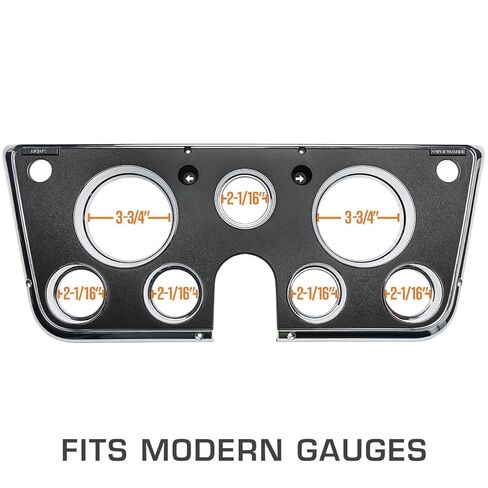 حزمة مجموعة GlowShift ذات 7 قياسات متوافقة مع Chevy C10 1967-1972 - عداد سرعة ملون بـ 7 ألوان، Tach، ضغط الزيت، درجة حرارة الماء، مستوى الوقود، الساعة ومقاييس الفولت - لوحة لوحة القيادة ملائمة مباشرة in Saudi Arabia