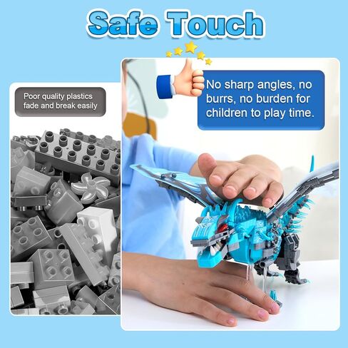Dinosaur Sets for Boy Age 7 8 9 10 11 12 Years Old, Dragon Building Toy for Kids Christmas Halloween Birthday Gift (4 Set) in Saudi Arabia