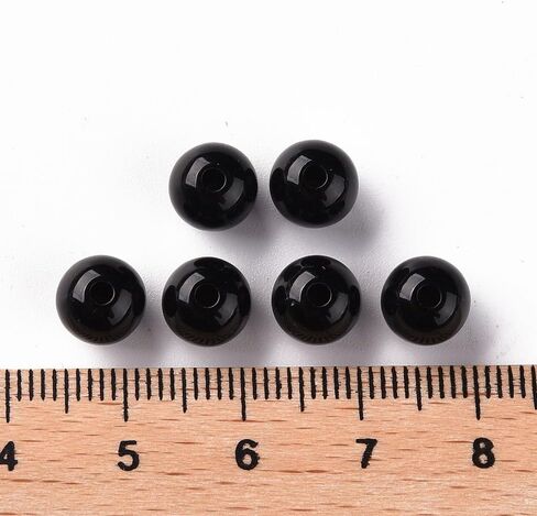200 pcs Round Acrylic Ball Beads AB Color Plated 8x7mm Chunky Bubblegum Loose Spacer Beads for Jewelry Making Bracelets Necklaces DIY Beading Crafts Phone Chain Keychain Ornament, Black in Saudi Arabia