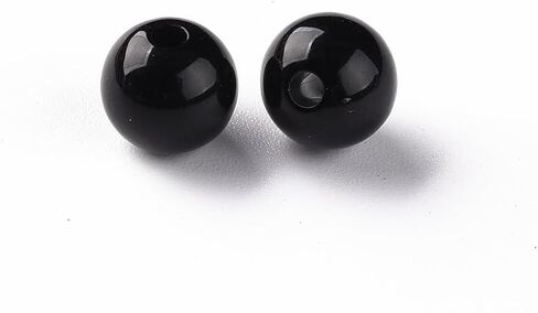 200 pcs Round Acrylic Ball Beads AB Color Plated 8x7mm Chunky Bubblegum Loose Spacer Beads for Jewelry Making Bracelets Necklaces DIY Beading Crafts Phone Chain Keychain Ornament, Black in Saudi Arabia