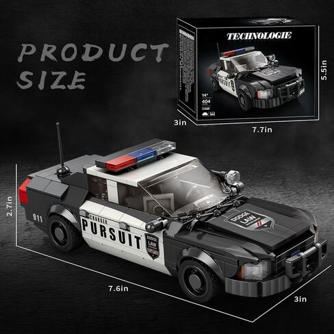 Police Car Toy Building Blocks Kit, Compatible with Lego Cars, Speed ​​Champions Car Building Set Toys, Gift for Adults, Teens and Kids (404 PCS) in Saudi Arabia