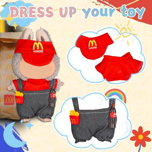 Clothes for 17 cm Doll Clothes（no Doll），3 Piece Set Hat Clothing，Cute and Premium Dolls Outfit Accessories,Boys and Girls Stylish Adorable Dolls Clothes in Saudi Arabia