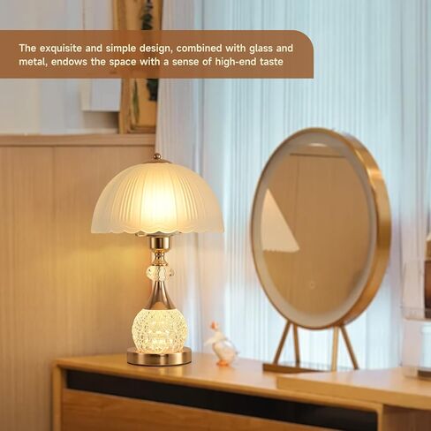 السرير الجدول مصباح البتلة ضوء الفاخرة كريستال مفتاح بـزر دفع غرفة نوم غرفة المعيشة دن التحكم يعتم جو دافئ الديكور لمبة مكتب in Kuwait
