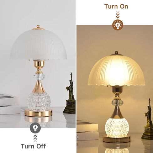 السرير الجدول مصباح البتلة ضوء الفاخرة كريستال مفتاح بـزر دفع غرفة نوم غرفة المعيشة دن التحكم يعتم جو دافئ الديكور لمبة مكتب in Kuwait