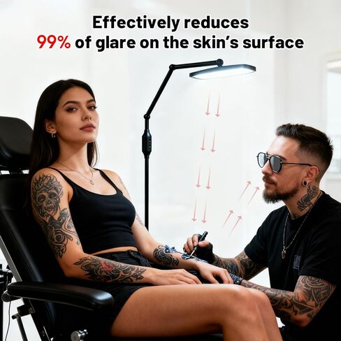 طقم مصباح أرضي لإضاءة عمل الوشم من GBK مع ضوء وشم LED مستقطب، نظارات رؤية الوشم، مرشح CPL، سطوع قابل للتعديل - مضاد للوهج لفناني الوشم، وصلات الرموش وفن الأظافر in Kuwait